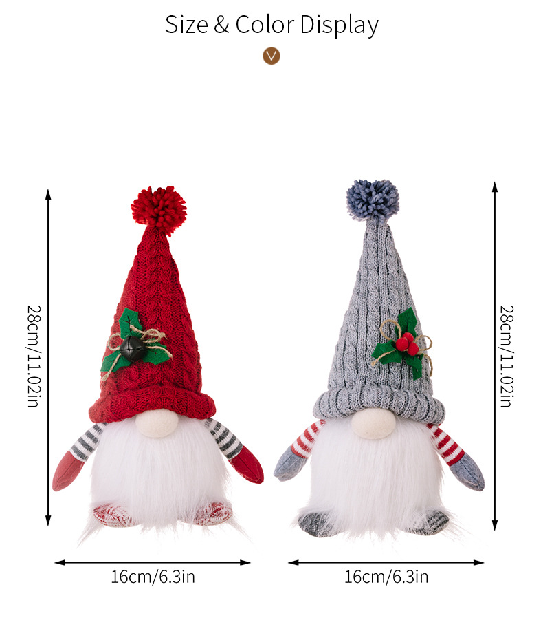 Heavendolls Christmas Dwarf Knitted Luminous Rudolph Faceless Doll